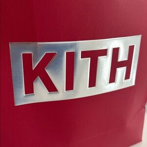 KITH Gift/Shopping Bag. Red with Metallic Silver Logo and Rope Handles